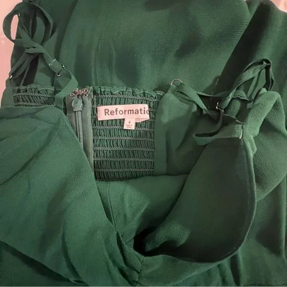 Reformation Emersyn Dress in Emerald - Picture 7 of 9